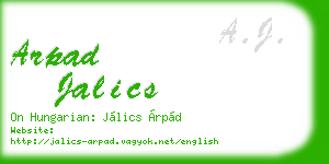arpad jalics business card
